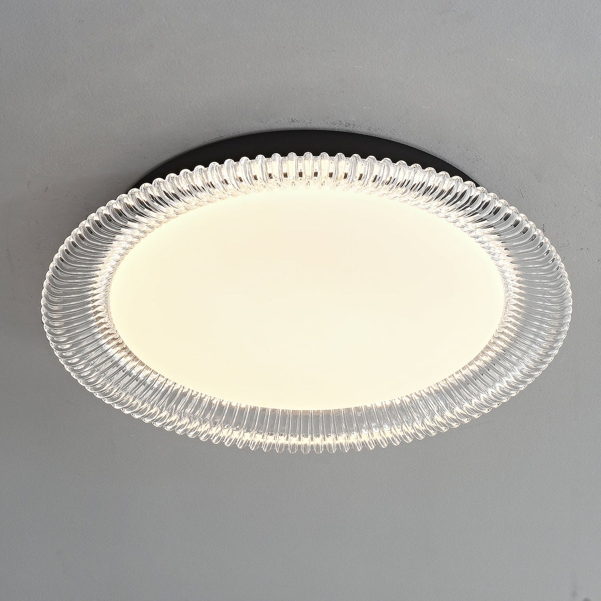 Vanguard LED Flush Mount Ceiling Light in Black and Acrylic