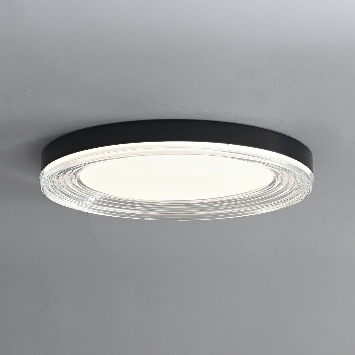 Vanguard LED Flush Mount Ceiling Light in Black and Acrylic