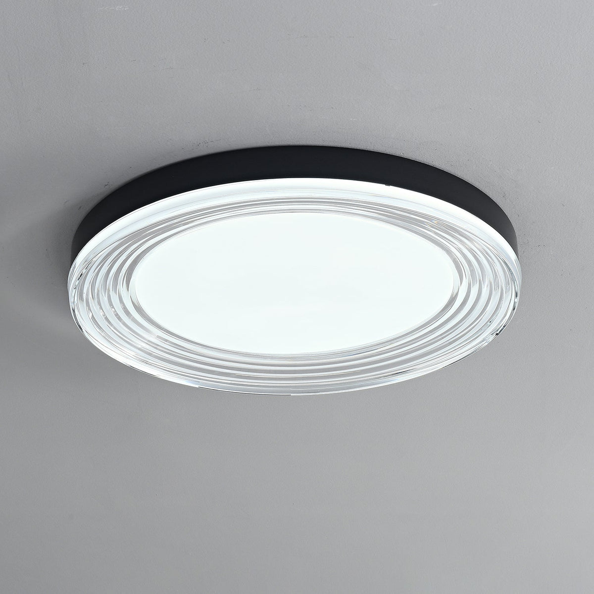 Vanguard LED Flush Mount Ceiling Light in Black and Acrylic