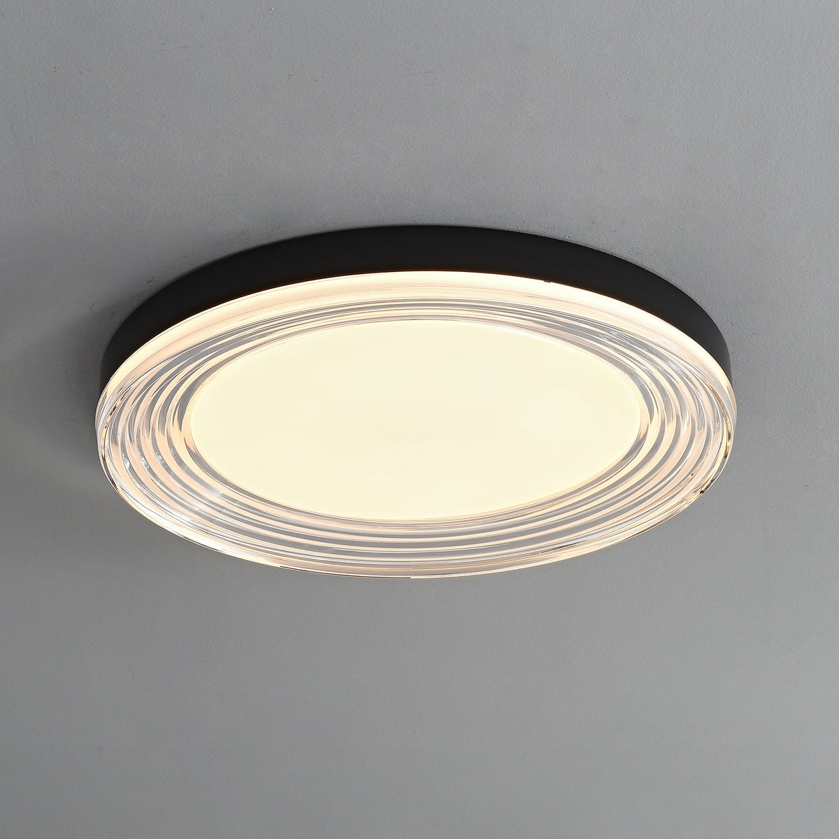 Vanguard LED Flush Mount Ceiling Light in Black and Acrylic