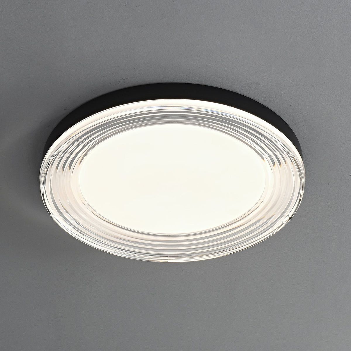 Vanguard LED Flush Mount Ceiling Light in Black and Acrylic