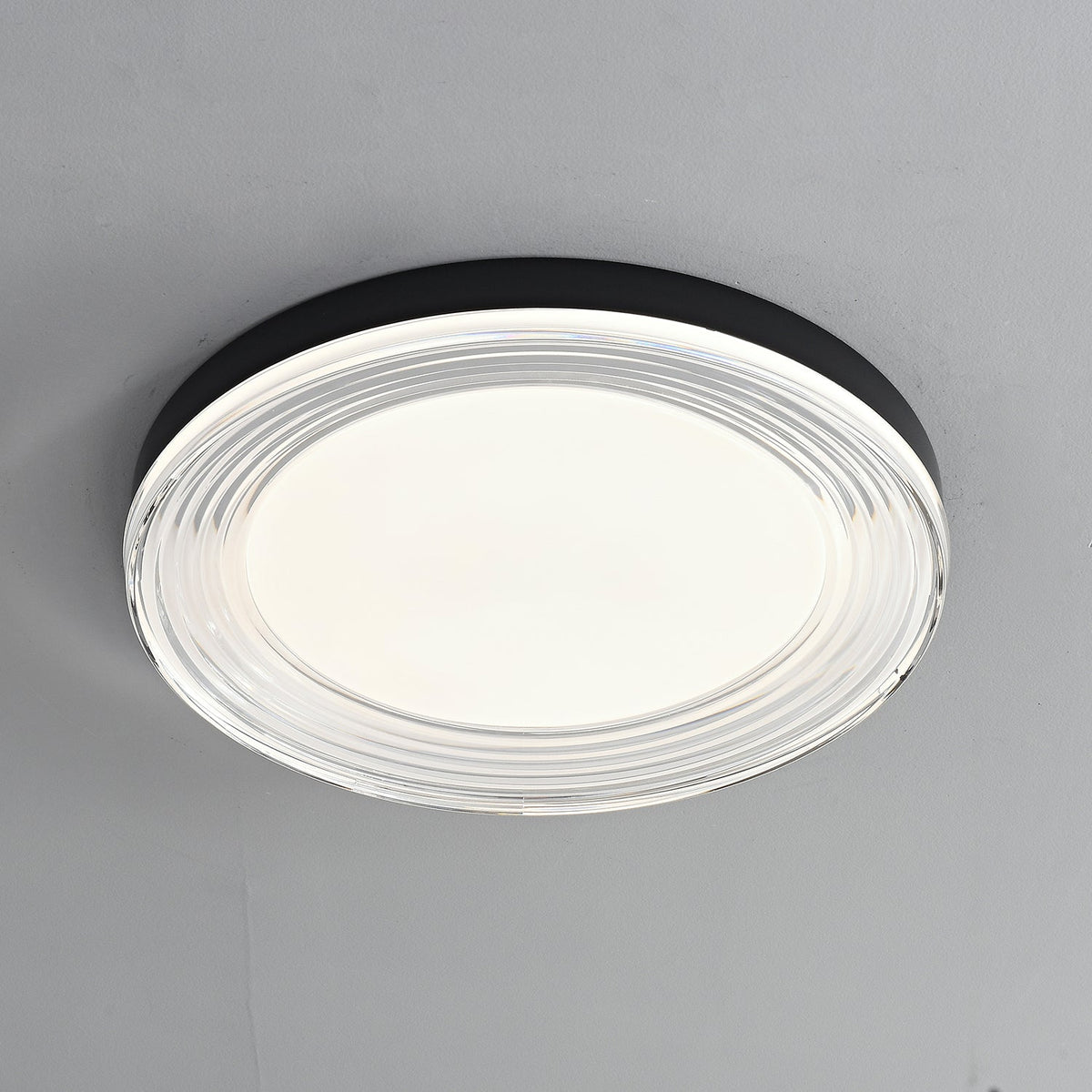 Vanguard LED Flush Mount Ceiling Light in Black and Acrylic