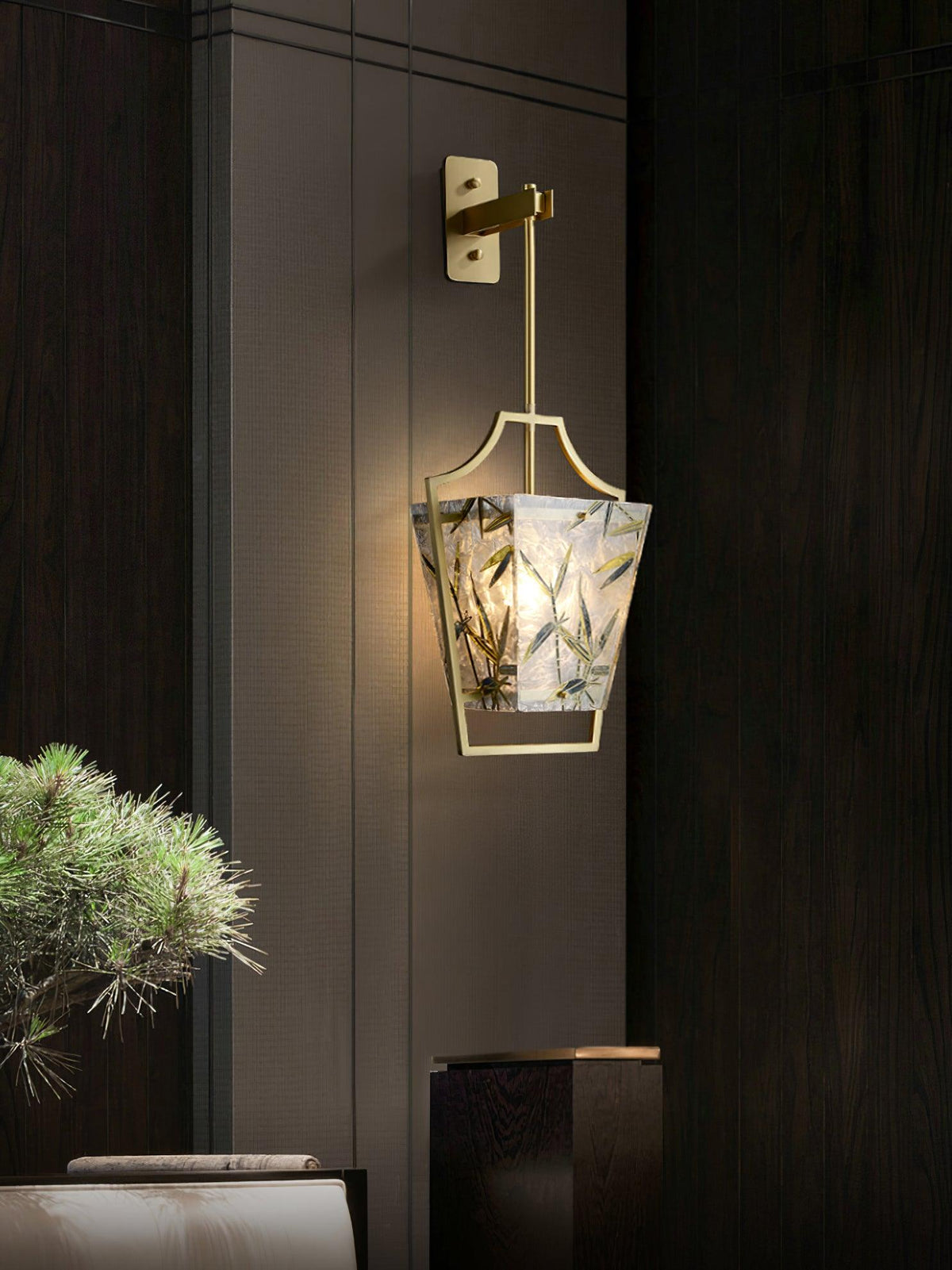 Vapor Single Sconce in Brass and Enameled Glass | Modern Wall Light