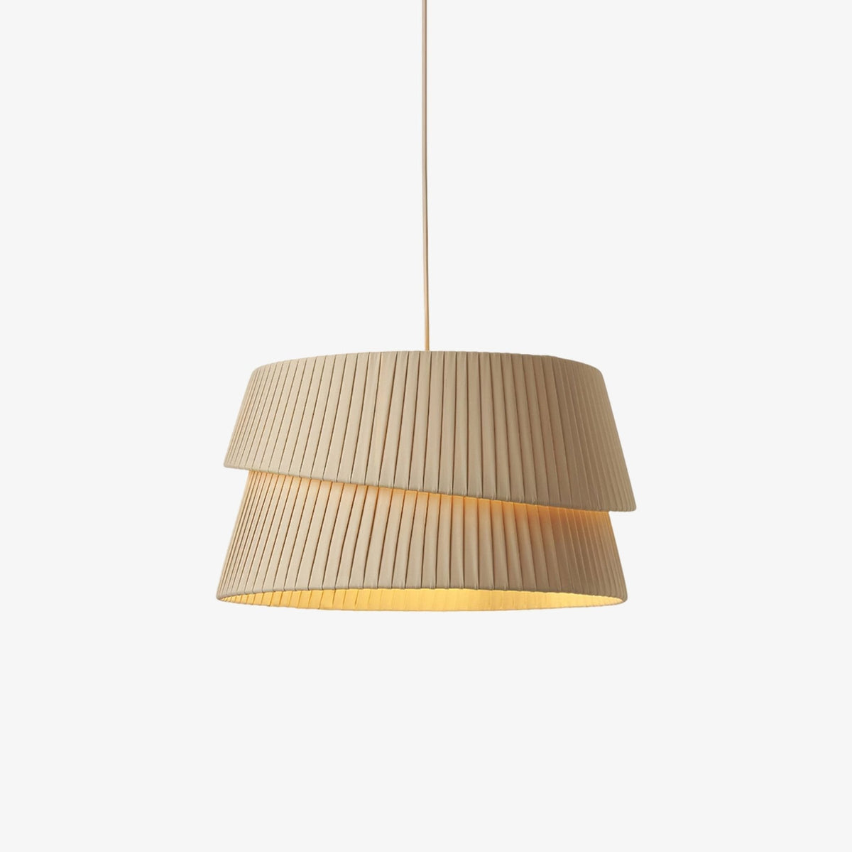 Vela Twist Pendant Light – Pleated Fabric Designer Hanging Lamp
