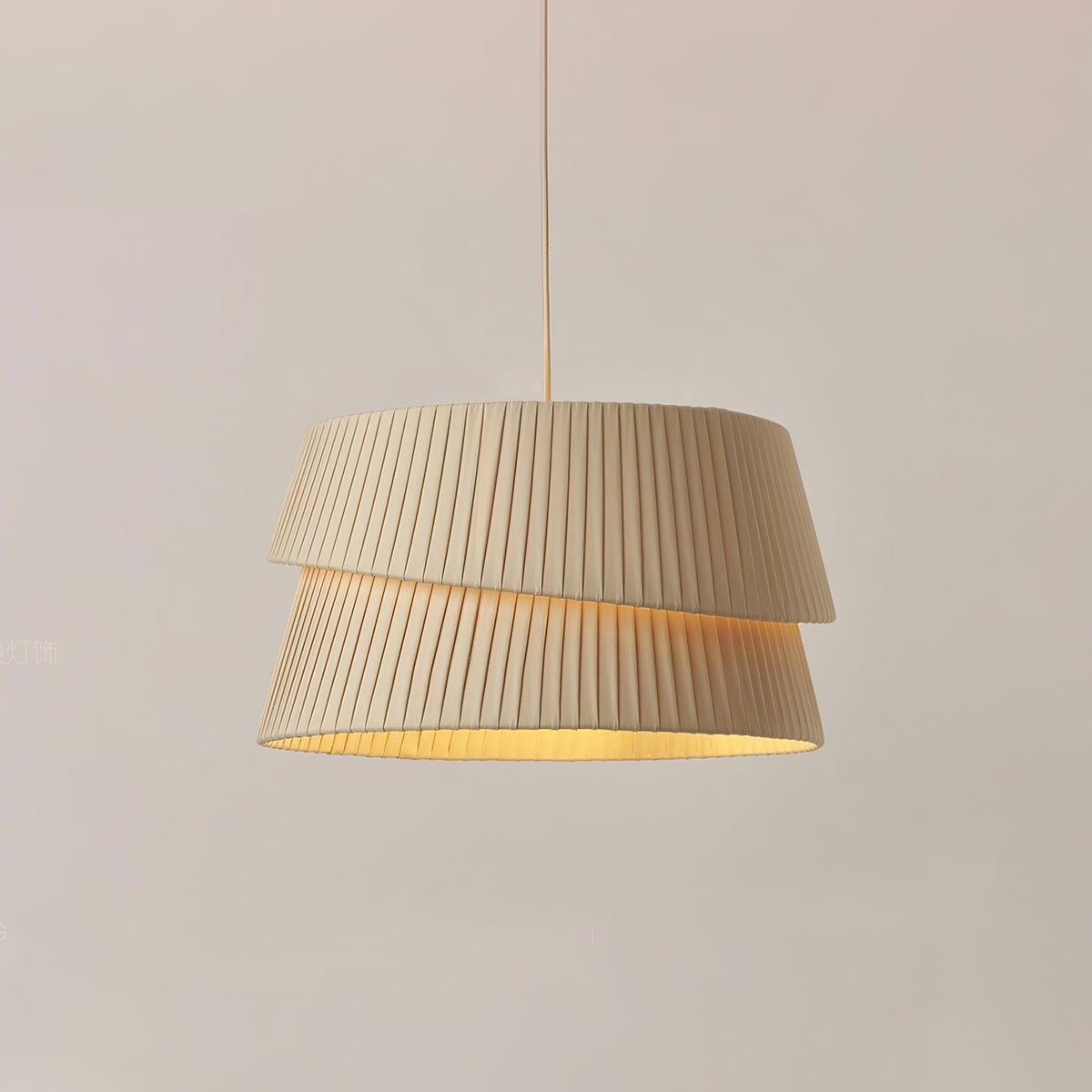 Vela Twist Pendant Light – Pleated Fabric Designer Hanging Lamp