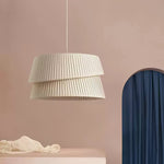 Vela Twist Pendant Light – Pleated Fabric Designer Hanging Lamp