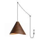 Vela Wood Swag Pendant Light – Modern Plug-In Hanging Lamp