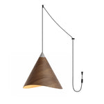 Vela Wood Swag Pendant Light – Modern Plug-In Hanging Lamp