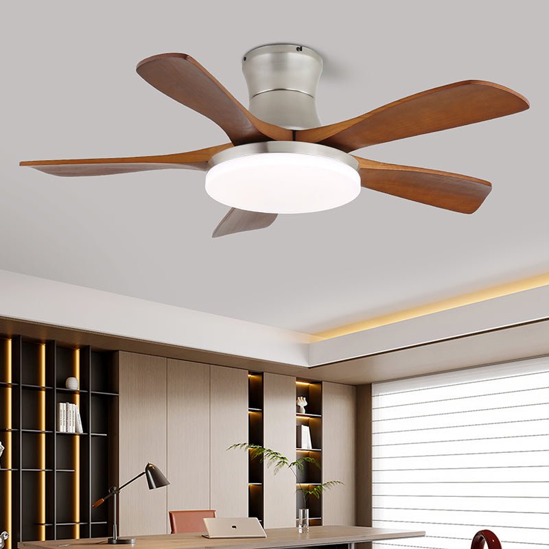 Velano Curve Ceiling Fan Light with LED and Wooden Blades