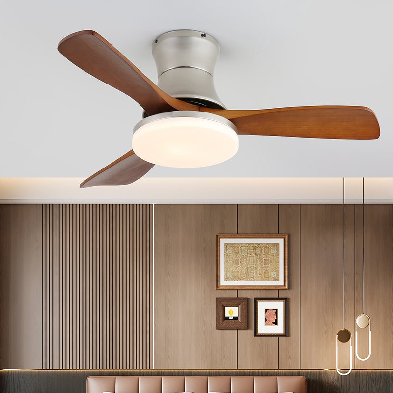 Velano Curve Ceiling Fan Light with LED and Wooden Blades