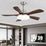 Velano Curve Ceiling Fan Light with LED and Wooden Blades