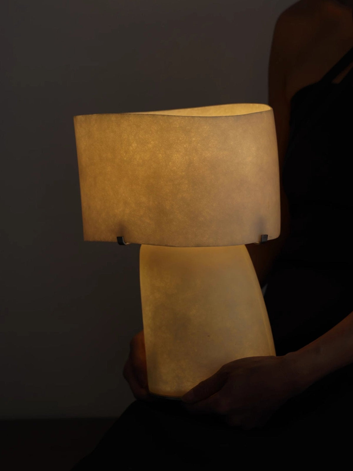 Vellum Sculptural Table Lamp with Warm Diffused Glow