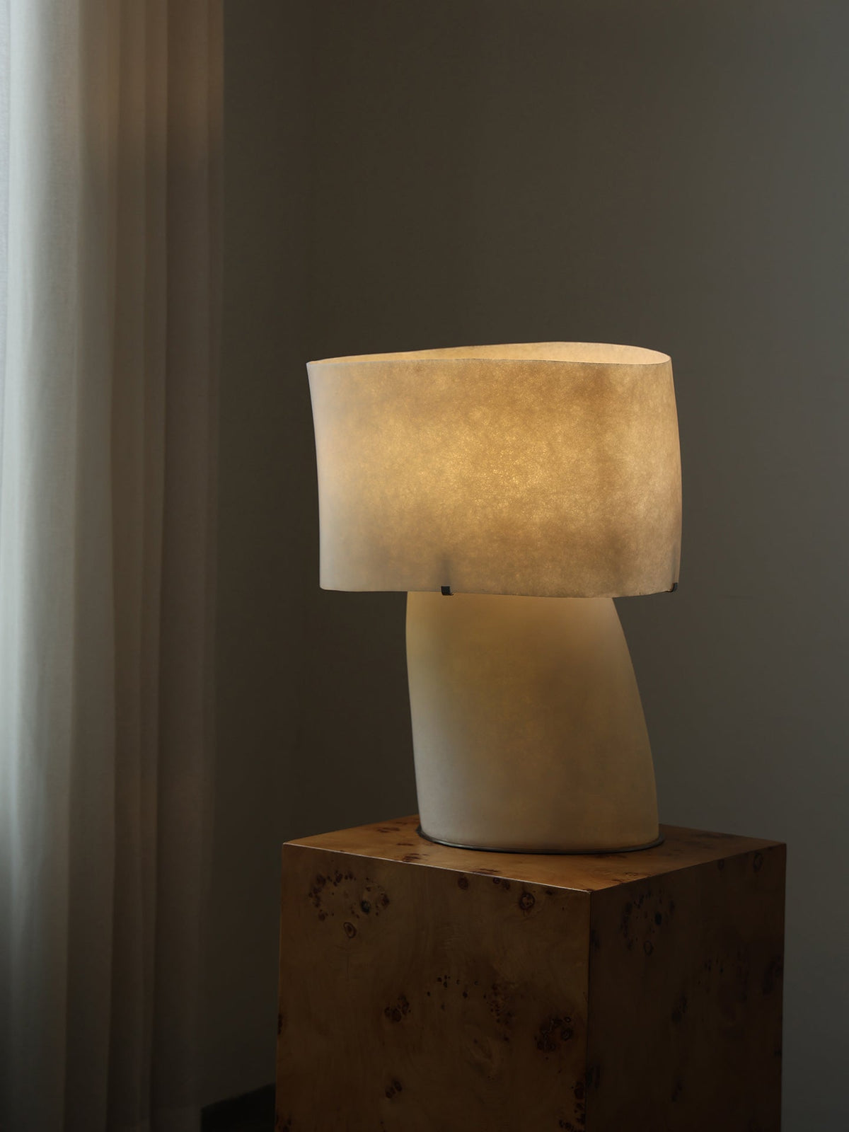 Vellum Sculptural Table Lamp with Warm Diffused Glow