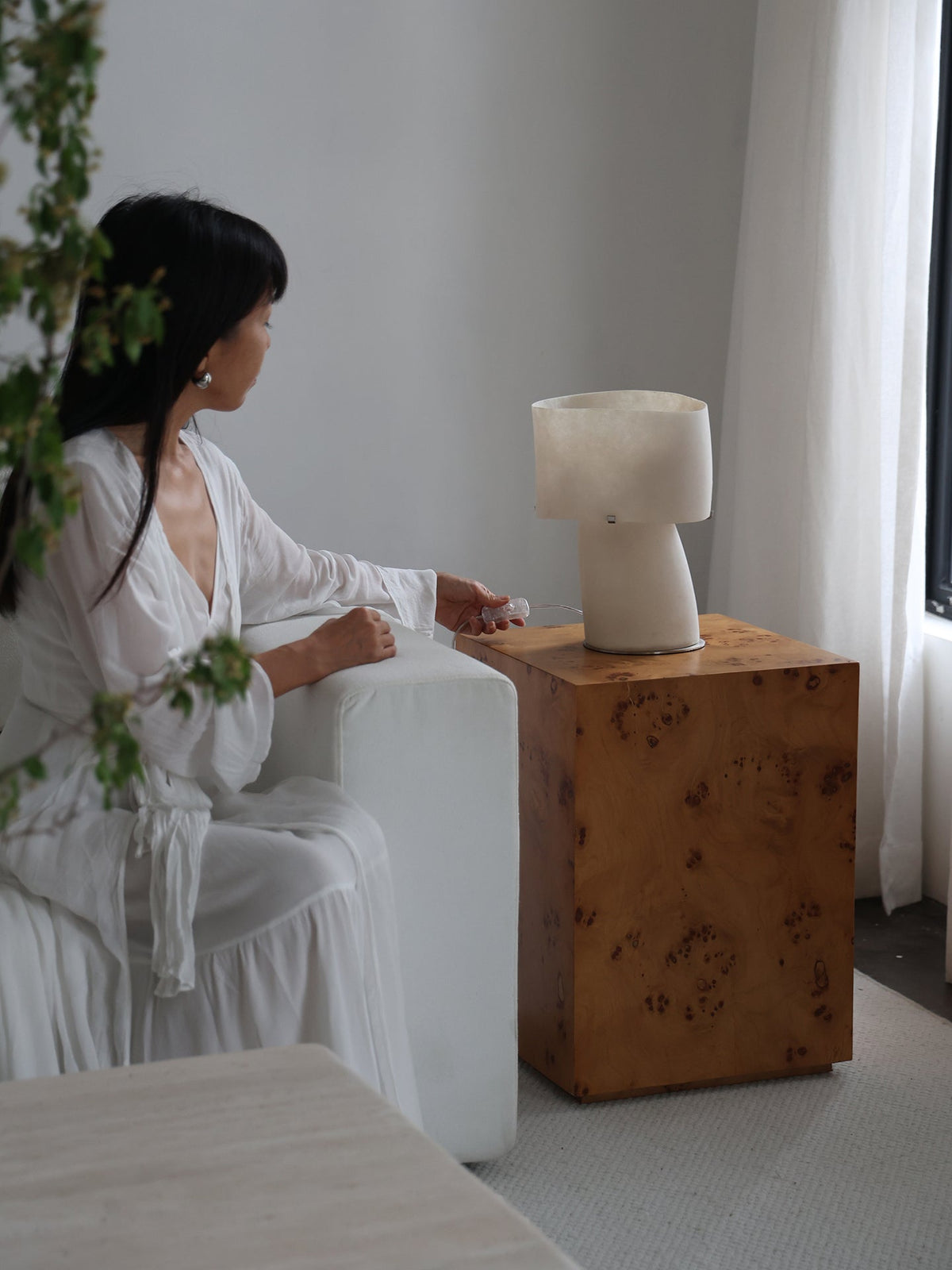 Vellum Sculptural Table Lamp with Warm Diffused Glow