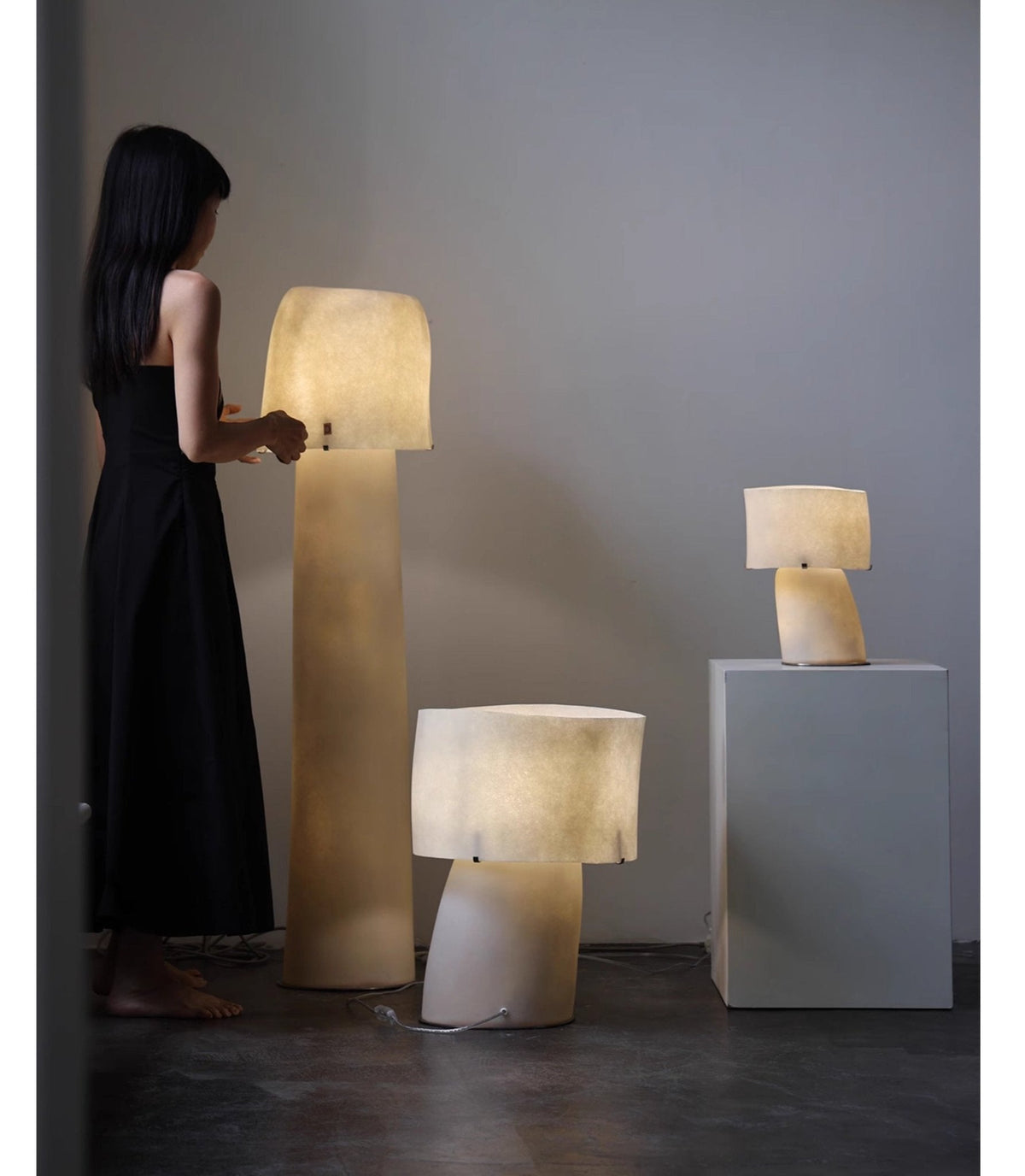 Vellum Sculptural Table Lamp with Warm Diffused Glow