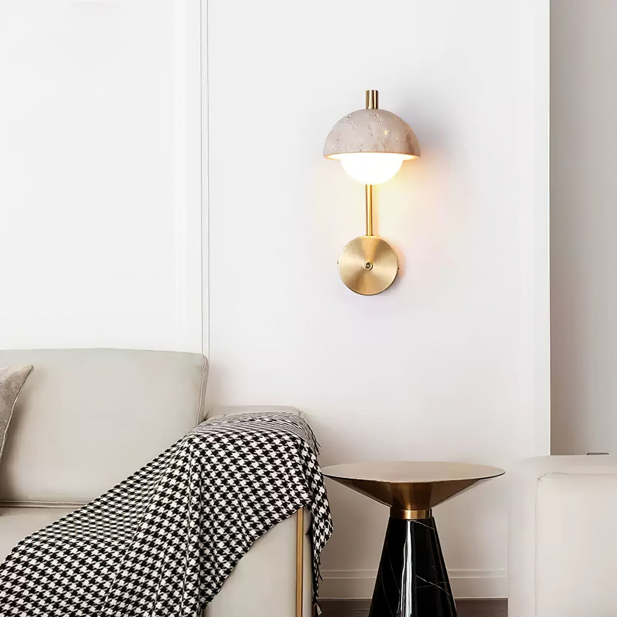 Vellum Travertine Wall Lamp