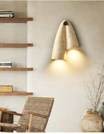 Velo Draped Stone Wall Sconce in Natural Travertine