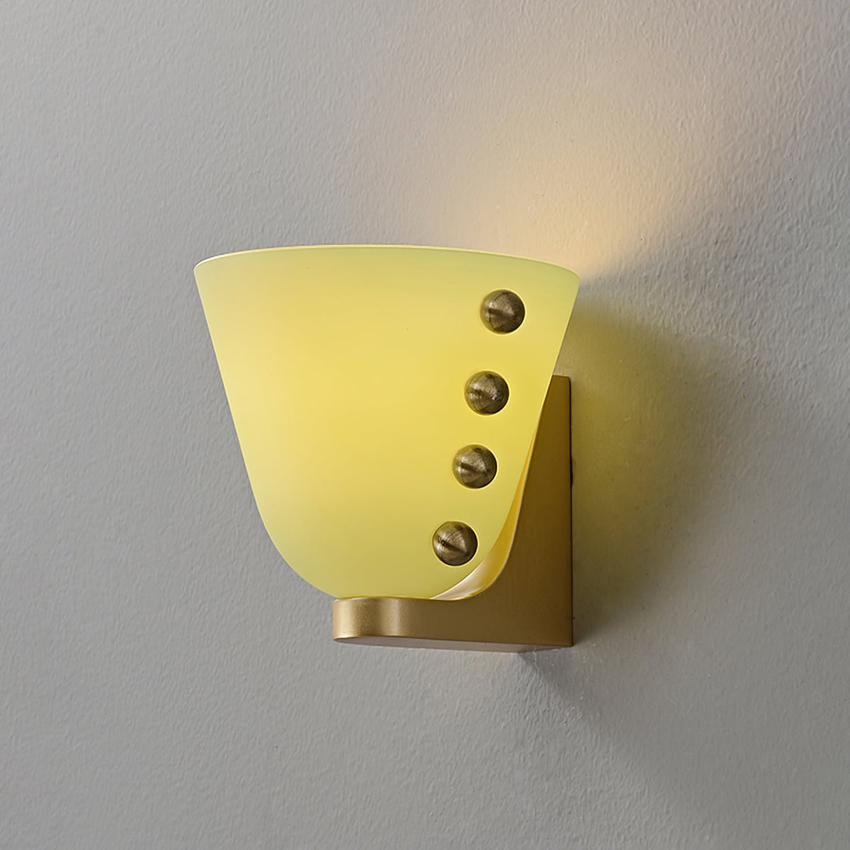 Velora Sculptural Wall Sconce in Matte Gold with Glass Shade