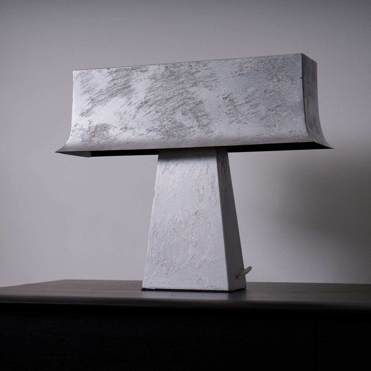 Veltan Sculptural Table Lamp in Antique Stainless Steel for Modern Interiors