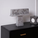 Veltan Sculptural Table Lamp in Antique Stainless Steel for Modern Interiors