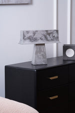 Veltan Sculptural Table Lamp in Antique Stainless Steel for Modern Interiors
