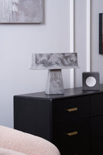 Veltan Sculptural Table Lamp in Antique Stainless Steel for Modern Interiors