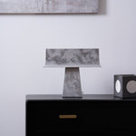Veltan Sculptural Table Lamp in Antique Stainless Steel for Modern Interiors