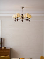 Velvet Petal Chandelier – Modern Fabric Pendant Light for Dining Room and Living Room