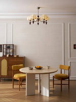 Velvet Petal Chandelier – Modern Fabric Pendant Light for Dining Room and Living Room