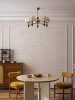 Velvet Petal Chandelier – Modern Fabric Pendant Light for Dining Room and Living Room
