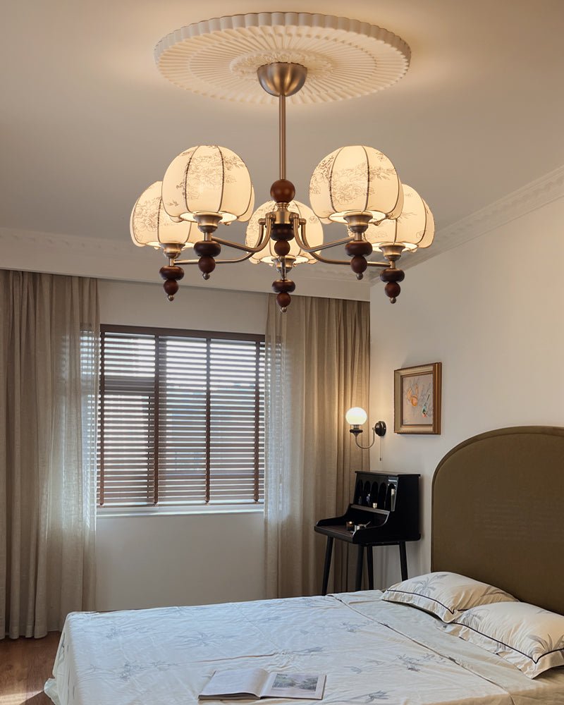 Velvet Petal Chandelier – Modern Fabric Pendant Light for Dining Room and Living Room