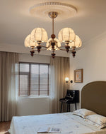Velvet Petal Chandelier – Modern Fabric Pendant Light for Dining Room and Living Room