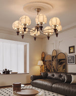 Velvet Petal Chandelier – Modern Fabric Pendant Light for Dining Room and Living Room