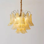 Venini Style Murano Glass Chandelier with Gold Finish – Modern Designer Lighting