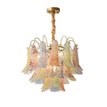 Venini Style Murano Glass Chandelier with Gold Finish – Modern Designer Lighting