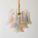 Venini Style Murano Glass Chandelier with Gold Finish – Modern Designer Lighting