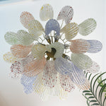 Venini Style Murano Glass Chandelier with Gold Finish – Modern Designer Lighting