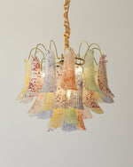 Venini Style Murano Glass Chandelier with Gold Finish – Modern Designer Lighting