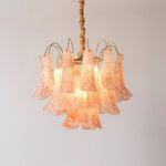 Venini Style Murano Glass Chandelier with Gold Finish – Modern Designer Lighting