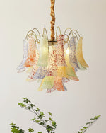 Venini Style Murano Glass Chandelier with Gold Finish – Modern Designer Lighting