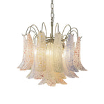 Venini Style Murano Glass Chandelier with Gold Finish – Modern Designer Lighting
