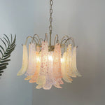 Venini Style Murano Glass Chandelier with Gold Finish – Modern Designer Lighting
