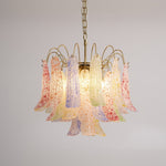 Venini Style Murano Glass Chandelier with Gold Finish – Modern Designer Lighting