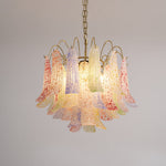 Venini Style Murano Glass Chandelier with Gold Finish – Modern Designer Lighting