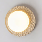 Venus Textured Stone Ceiling Light in Yellow Travertine