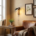 Vera Wall Sconce in Black Travertine and Walnut