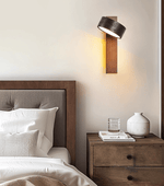 Vera Wall Sconce in Black Travertine and Walnut