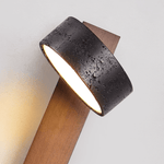 Vera Wall Sconce in Black Travertine and Walnut