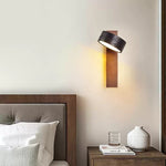 Vera Wall Sconce in Black Travertine and Walnut