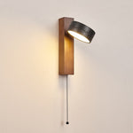 Vera Wall Sconce in Black Travertine and Walnut